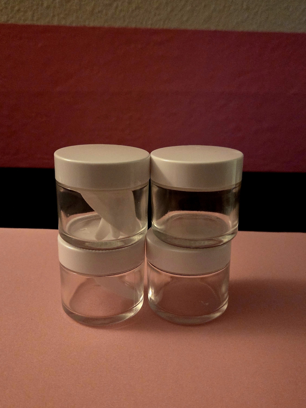 Blank White-Lid Glass Skincare Jars - Set of 4